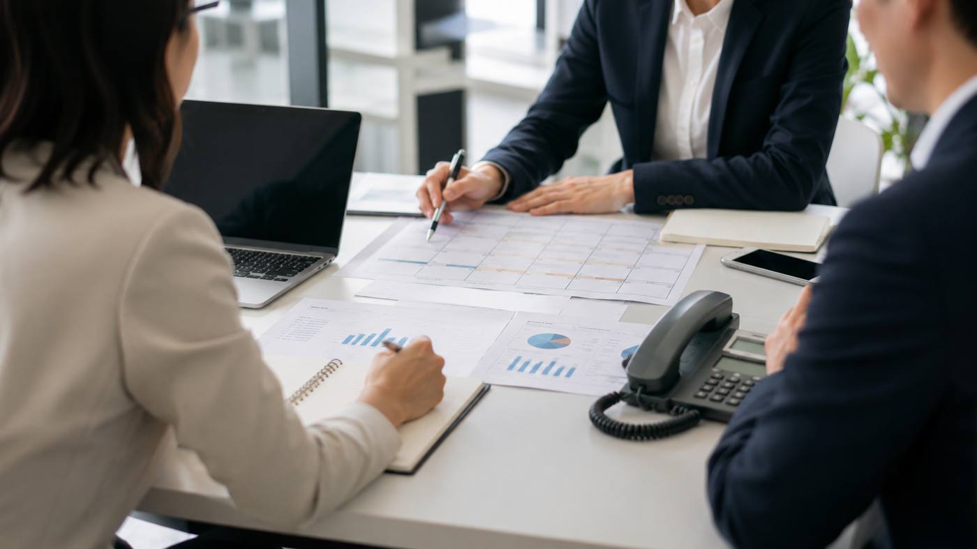 採用データを確認しながらの打ち合わせ