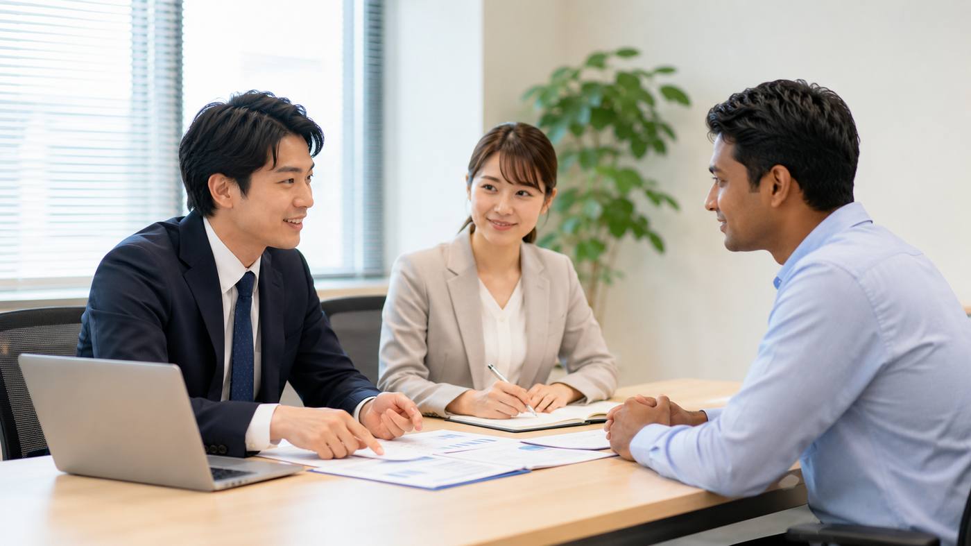 人材と担当者の面談の様子